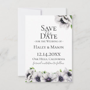 Chic Anemone Blumen Save The Date Ankündigung