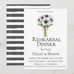 Chic Anemone Bouquet Probe Dinner Einladung