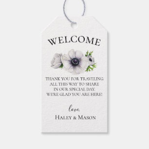Chic Anemone Floral Wedding Welcome Bag Geschenkanhänger