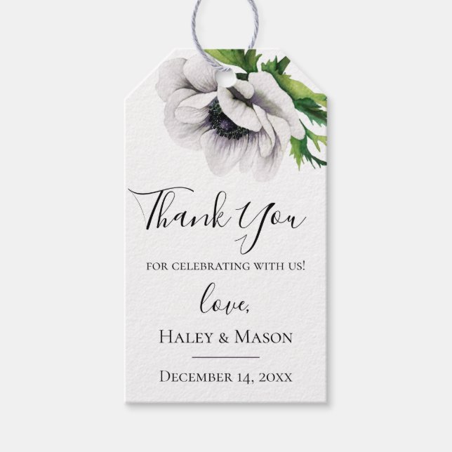 Chic Anemone Wedding Vielen Dank für Ihr Geschenk  Geschenkanhänger (Vorderseite)