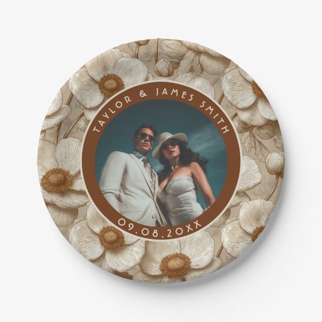 Chic Anemones Teller für Sommerhochzeiten (Vorderseite)