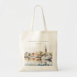Chic Annapolis Maryland Watercolor Wedding Tragetasche