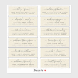 Chic Antique White Wedding Guest Address Labels