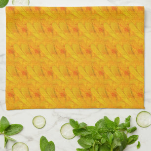 Chic Apricot Crush Abstractes Blumenmuster Geschirrtuch
