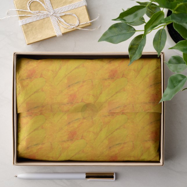 Chic Apricot Crush abstraktes Blumenmuster Seidenpapier (Geschenk)