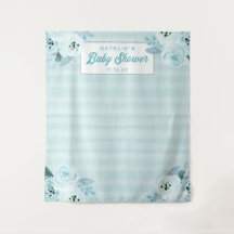 Chic Aqua & Blue Floral Fotografy Background
