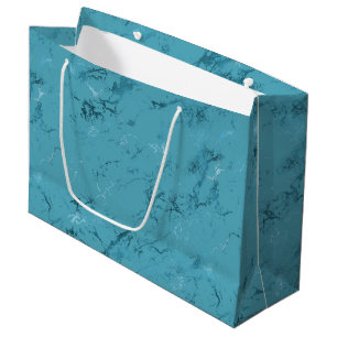 Chic Aqua Blue Marble Wedding Große Geschenktüte