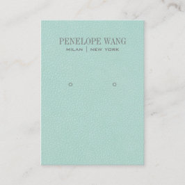 Chic Aqua Leather Look Juweliervorführung Visitenkarte