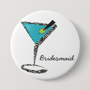 Chic Aqua Martini Button
