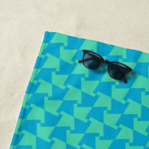 Chic Aqua und Türkis Islamisches geometrisches Mus Strandtuch
