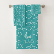 Chic Aquamarin Blue White Muster Tante Template
