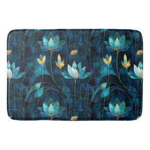 Chic aquamarin Chrysanthemum Badematte