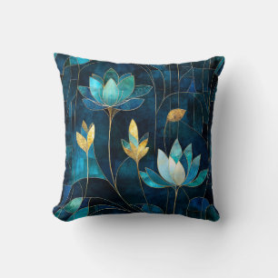 Chic aquamarin Chrysanthemum Kissen