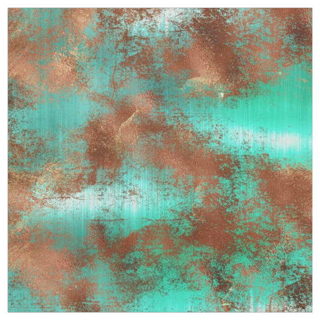 Chic Aquamarin Copper Boho Stoff (Muster)