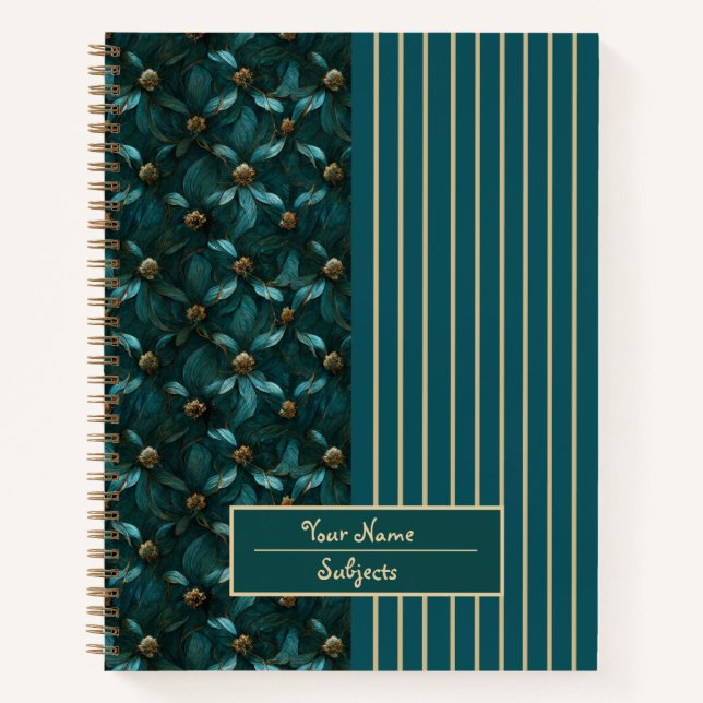Chic aquamarin-gold-Notebook Notizbuch (Vorderseite)