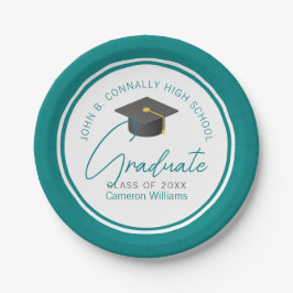 Chic Aquamarin Graduate Party Pappteller