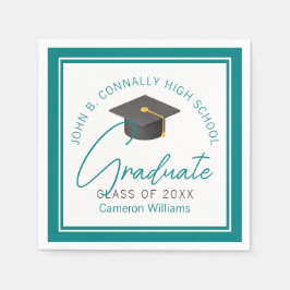 Chic Aquamarin Graduate Party Personalisiert Gradu Serviette