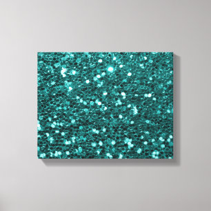 Chic Aquamarin Imitats Glitzer Leinwanddruck