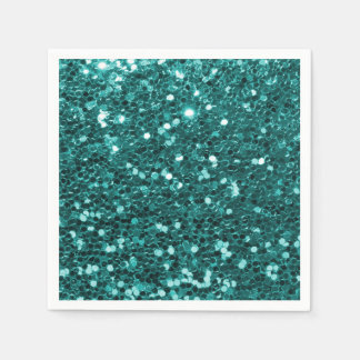 Chic Aquamarin Imitats Glitzer Serviette
