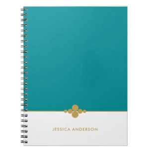 Chic Aquamarin White Gold Personalisiert Notizblock