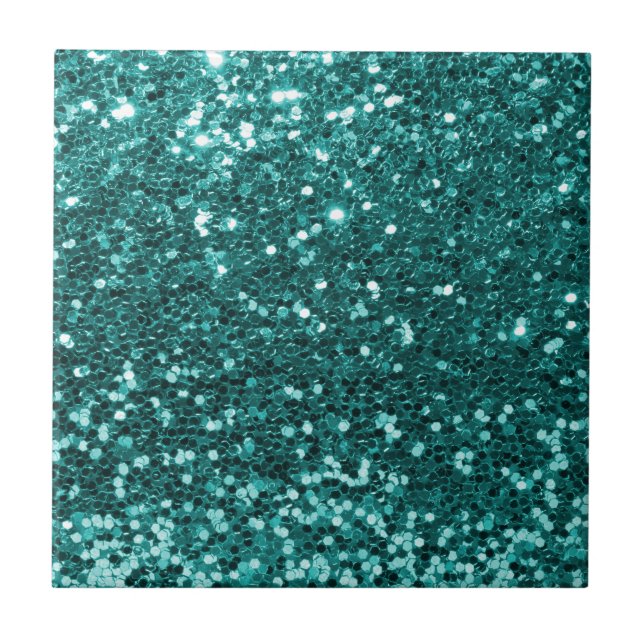 Chic-aquamariner Imitat-Glitzer Fliese (Vorderseite)