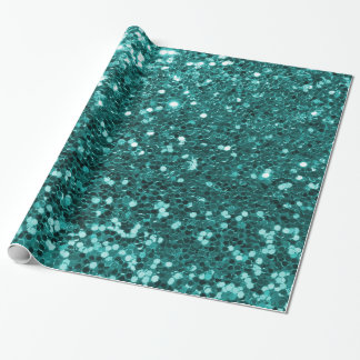 Chic-aquamariner Imitat-Glitzer Geschenkpapier