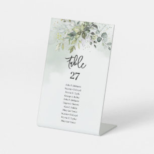 Chic Aquarell Grüne Eukalyptus Goldene Hochzeit Sockelschild