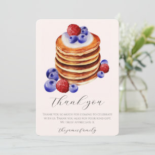 Chic Aquarellpfannkuchen Brunch & Baby Dusche Dankeskarte