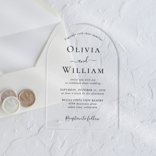 Chic Arch Wedding Acryleinladungen (Make your wedding day unforgettable with stunning arch acrylic invitations—modern, elegant, unique!)