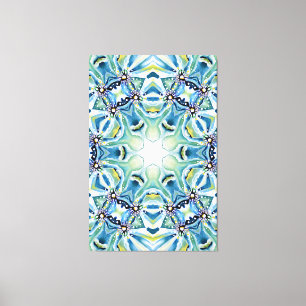 Chic Artistic Mandala Artwork a Aqua Colors Leinwanddruck