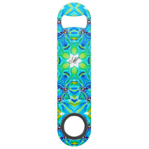 Chic Artistic Mandala Artwork a Aqua Colors Speed Flaschenöffner