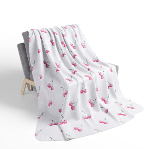 Chic ästhetisch Hot Pink Coquette Cherries Sherpadecke