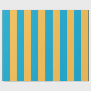 Chic Baby Blue und Gelbe Streifen Geschenkpapier