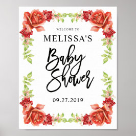 Chic Baby Dusche Begrüßungszeichen | ROSE Poster