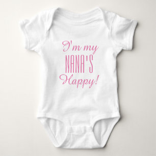 CHIC BABY_ "NANA GLÜCKLICHER" BODYSUIT_PINK TEXT BABY STRAMPLER