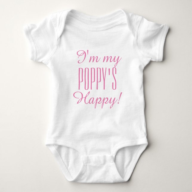 CHIC BABY_ "POPPY'S HAPPY" BODYSUIT_PINK BABY STRAMPLER (Vorderseite)
