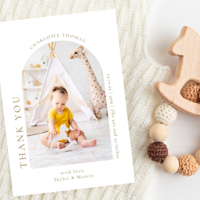 Chic Baby Shower Arch Danke Foto Postkarte (Von Creator hochgeladen)