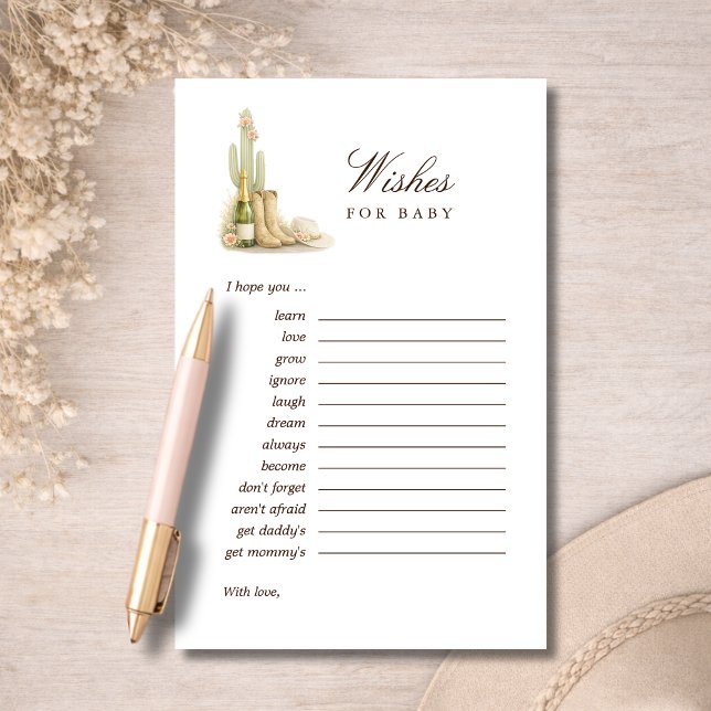 Chic Baby Shower Games Wishes For Baby Advice Card (Von Creator hochgeladen)