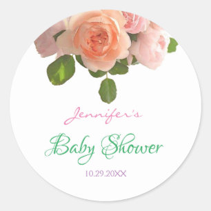 Chic Baby Shower handgeschriebene Text Wasserfarbe Runder Aufkleber