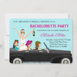 Chic Bachelorette Bash Custom Invasion Einladung