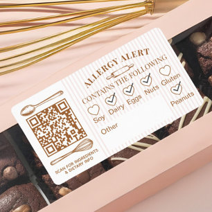 Chic Bäckerei Logo Allergie-Warnung Backwaren QR-C