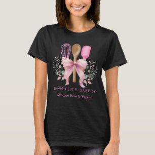 Chic Bakery Konditorei Koch Backutensien Pink Bow T-Shirt