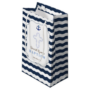 Chic Baptisse Nautical Navy Waves Anker Kleine Geschenktüte