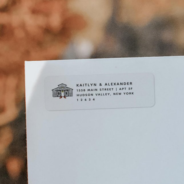 Chic Barn Fall Wedding Return Address (Von Creator hochgeladen)