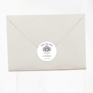 Chic Barn Save the Date Runder Aufkleber