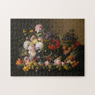 Chic barocke Blume Stillleben Kunst Malerei Puzzle