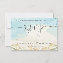 Chic Beach Hochzeit in Urlaubsort RSVP Card