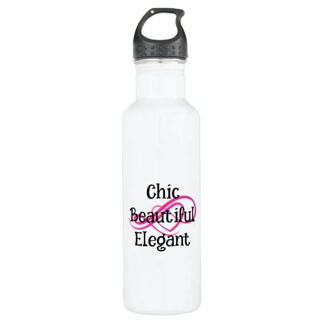 Chic, Beautiful, Elegant Water Bottle Edelstahlflasche (Vorderseite)
