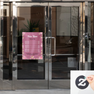 Chic Beauty Nail Salon Preisliste Fensteraufkleber