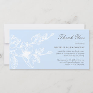 Chic Beerdigung Vielen Dank Blauer Magnolien Dankeskarte